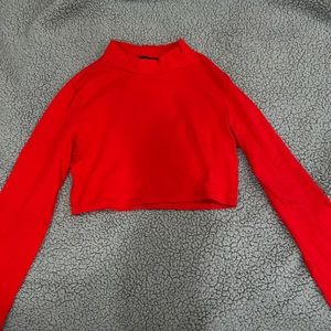 red medium long sleeve crop top